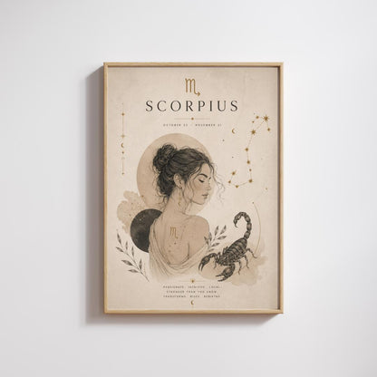 Scorpio Zodiac Wall Art, Minimalist Astrology Poster, Star Sign Print wall art print