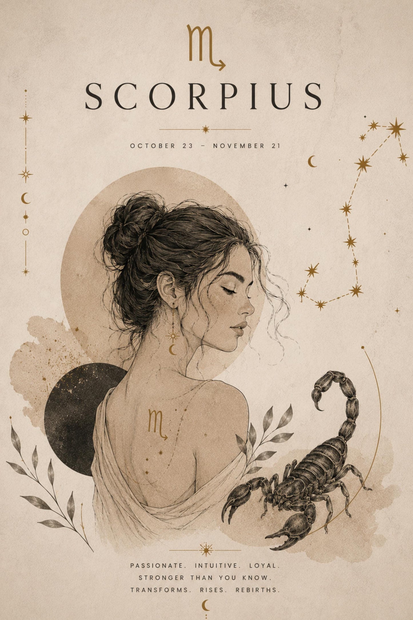 Scorpio Zodiac Wall Art, Minimalist Astrology Poster, Star Sign Print wall art print