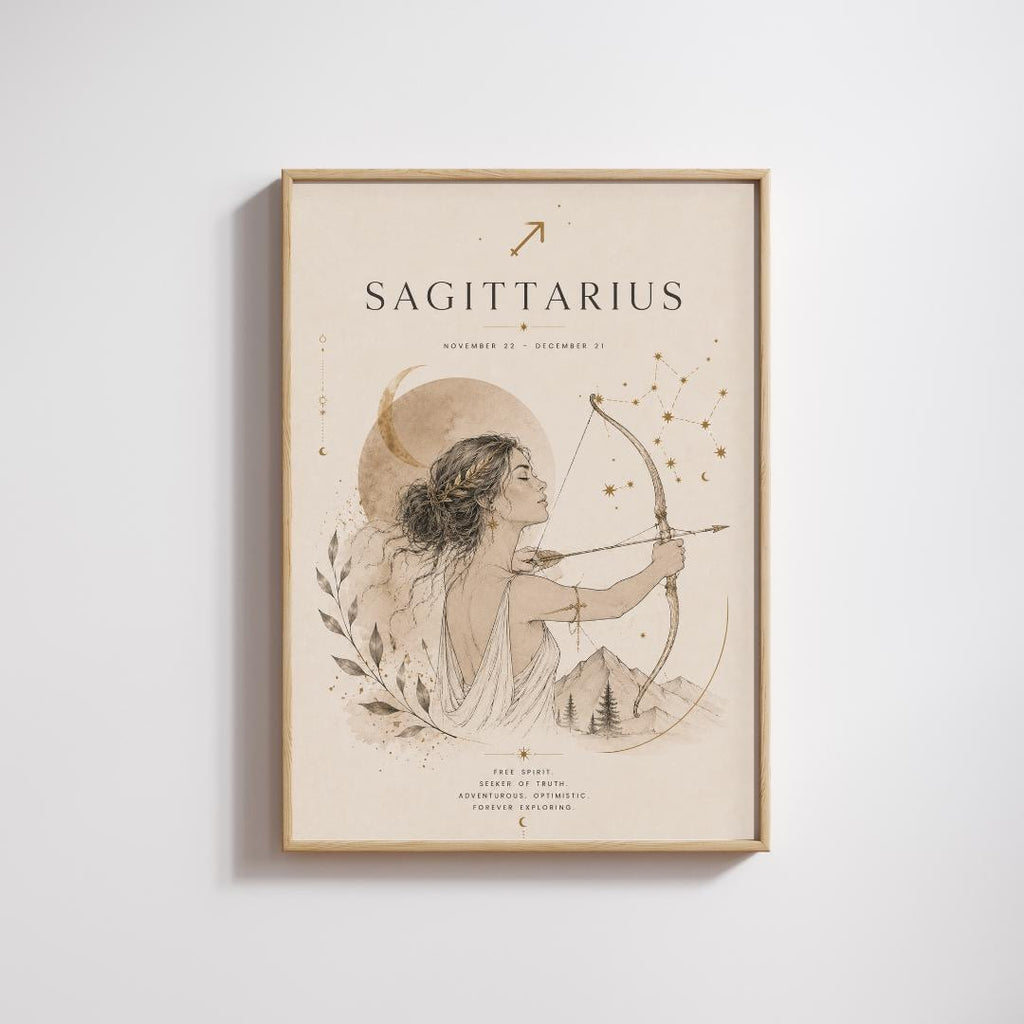 Sagittarius Zodiac Wall Art, Minimalist Astrology Poster, Star Sign Print wall art print