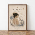 Pisces Zodiac Wall Art, Minimalist Astrology Poster, Star Sign Print wall art print