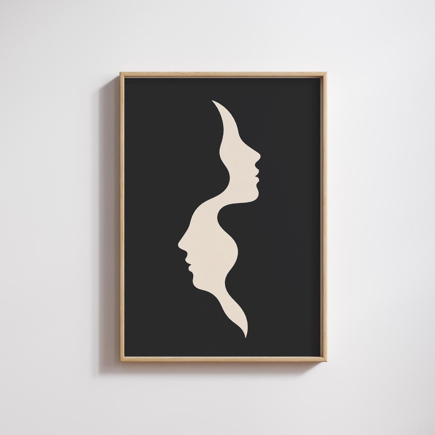 Abstract Face Wall Art Print, Minimalist Portrait Poster, Modern Decor wall art print