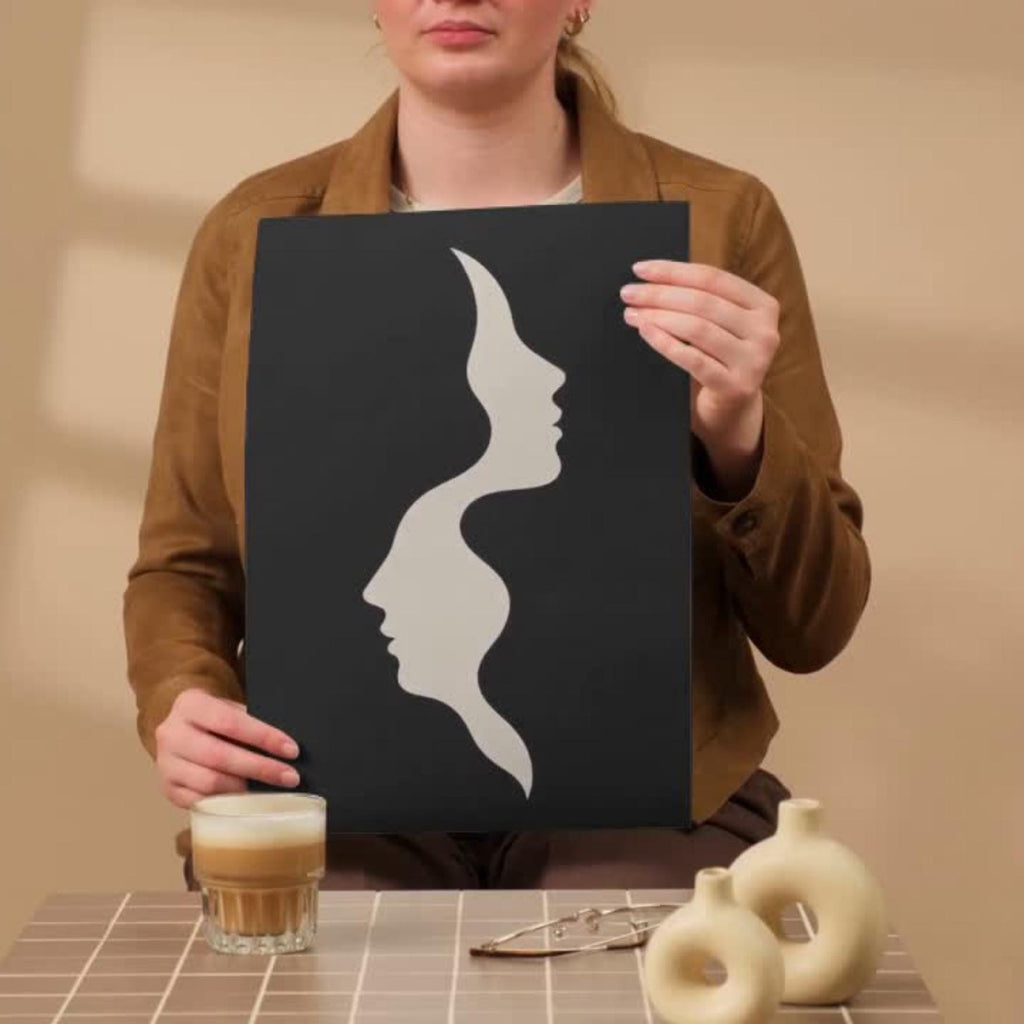 Abstract Face Wall Art Print, Minimalist Portrait Poster, Modern Decor wall art print