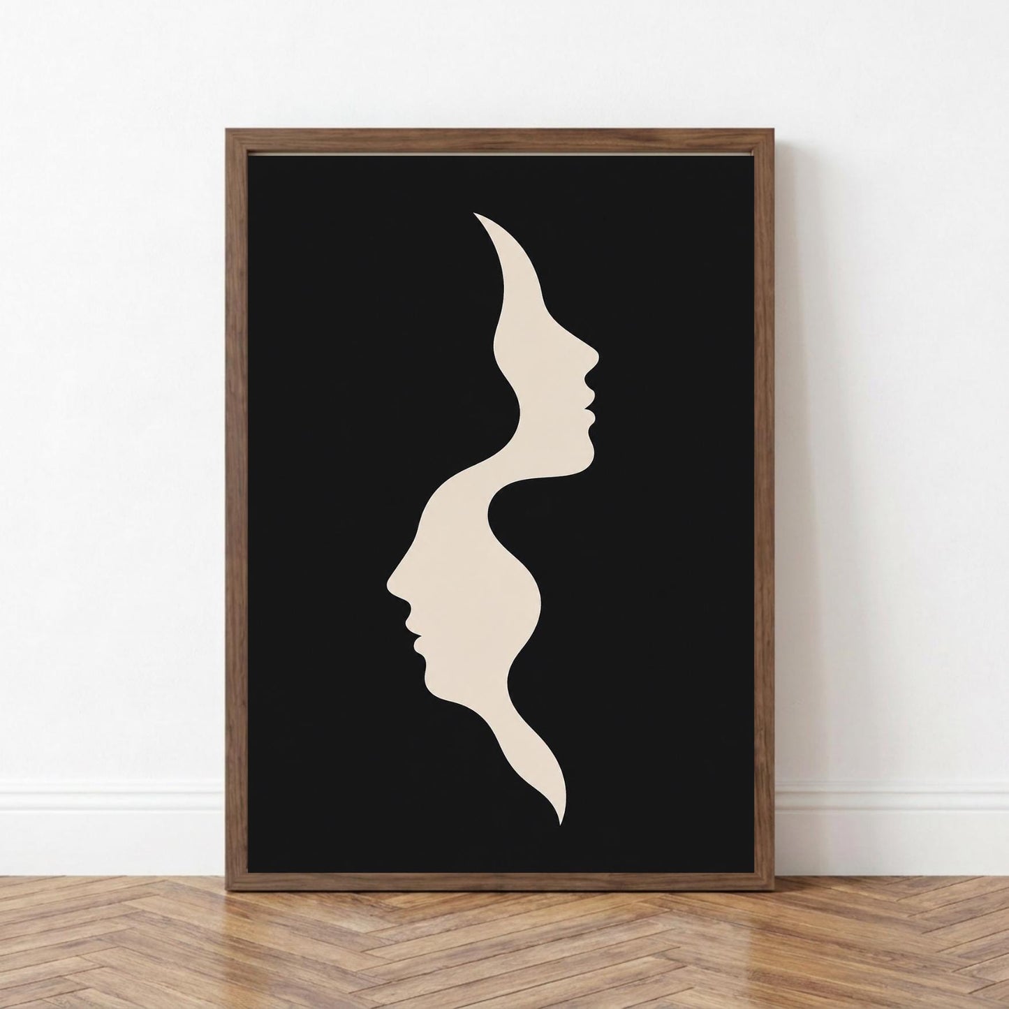 Abstract Face Wall Art Print, Minimalist Portrait Poster, Modern Decor wall art print