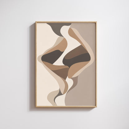 Abstract Figure Wall Art Print, Minimalist Love Poster, Neutral Beige Abstract Artwork wall art print