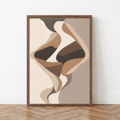 Abstract Figure Wall Art Print, Minimalist Love Poster, Neutral Beige Abstract Artwork wall art print