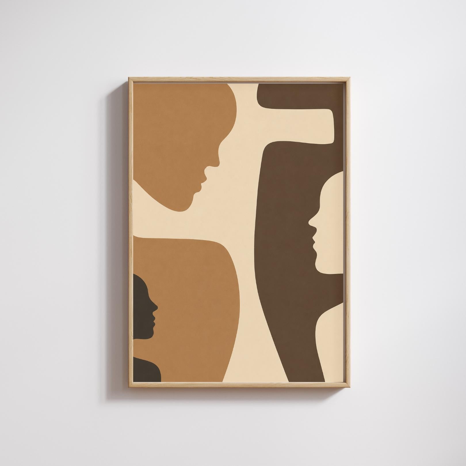 Abstract Faces Wall Art Print, Minimalist Line Art Poster, Modern Decor wall art print