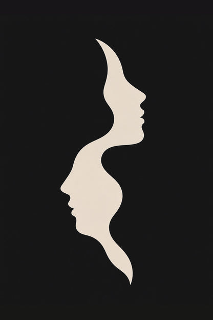 Abstract Face Wall Art Print, Minimalist Portrait Poster, Modern Decor wall art print