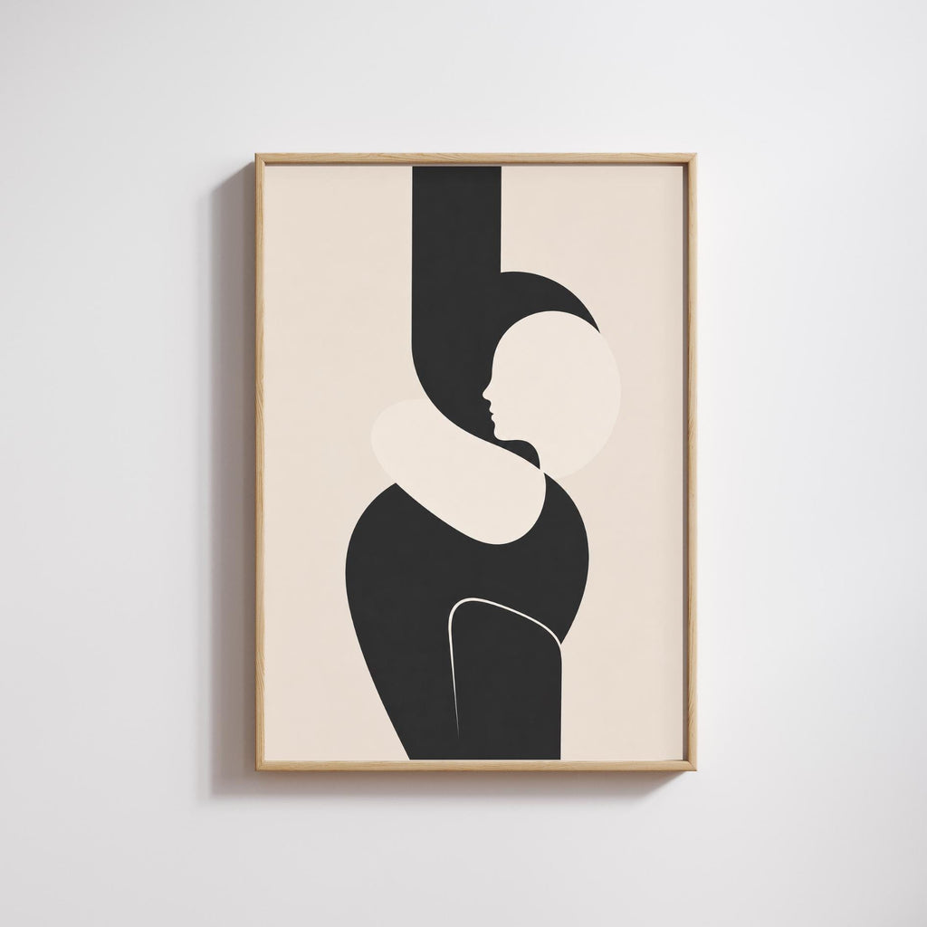 Abstract Geometric Wall Art Print, Modern Minimalist Poster, Neutral Decor wall art print