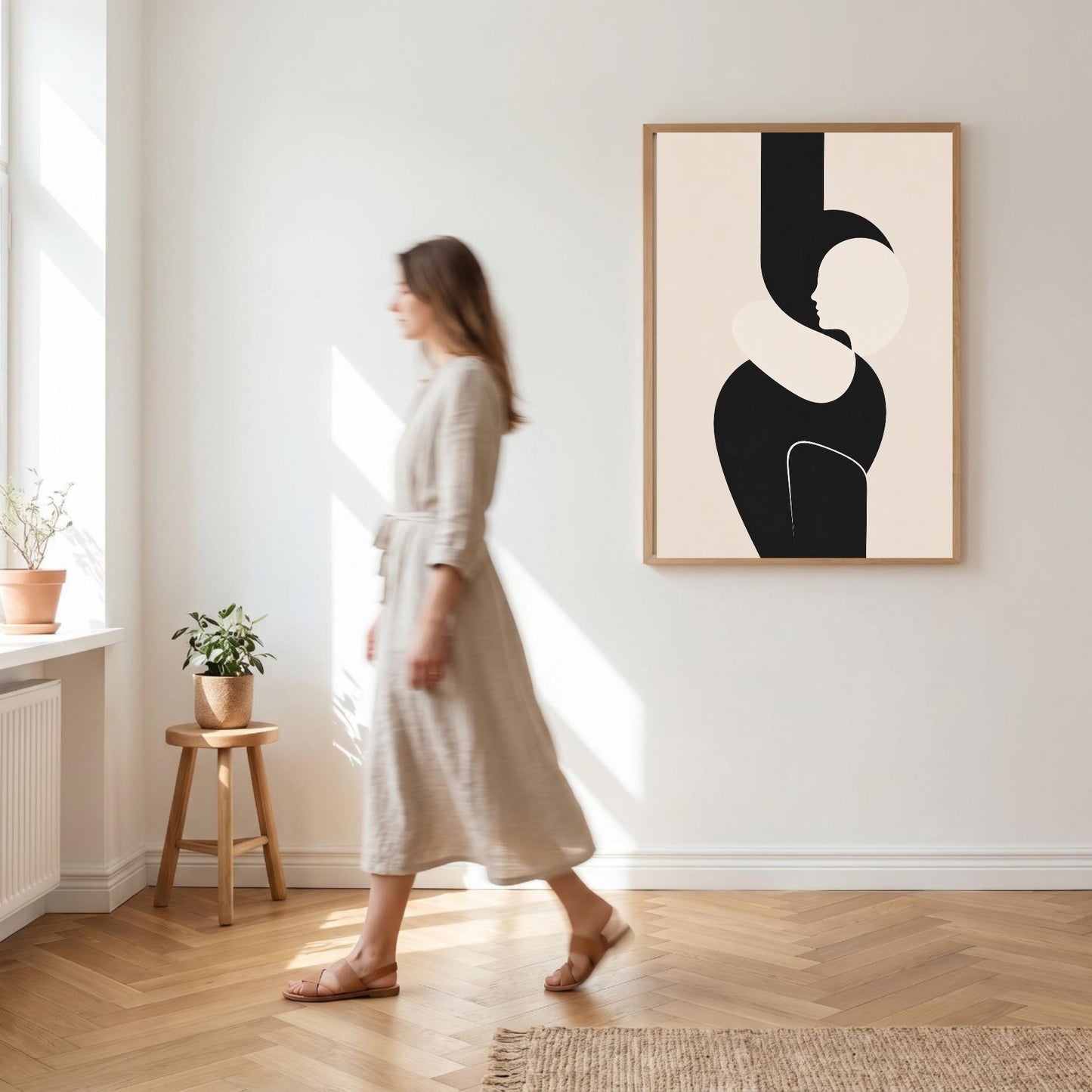 Abstract Geometric Wall Art Print, Modern Minimalist Poster, Neutral Decor wall art print