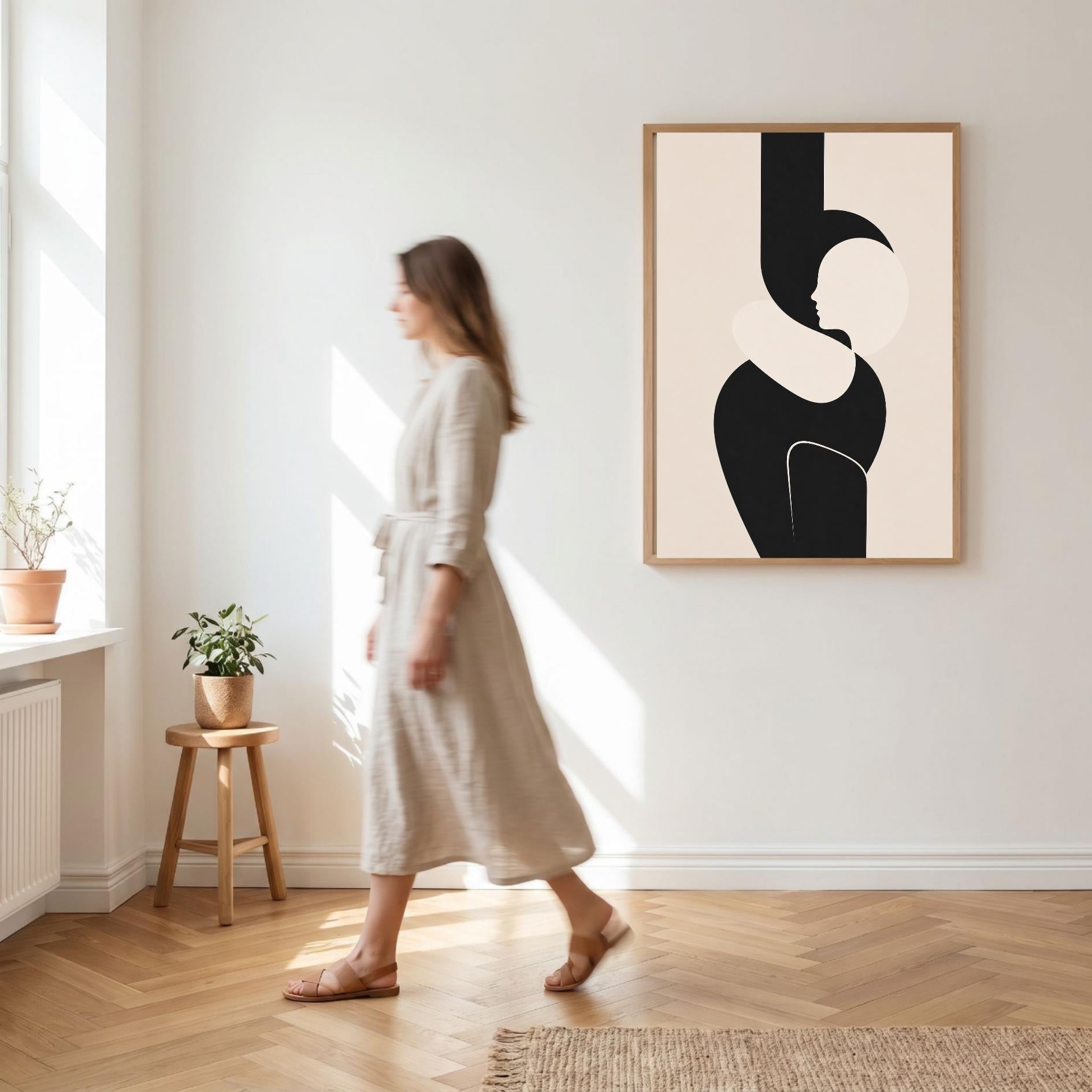 Abstract Geometric Wall Art Print, Modern Minimalist Poster, Neutral Decor wall art print