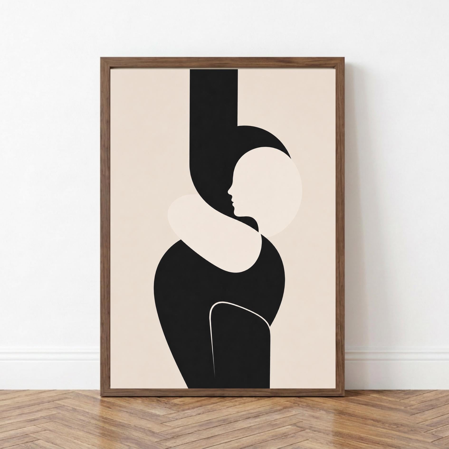Abstract Geometric Wall Art Print, Modern Minimalist Poster, Neutral Decor wall art print