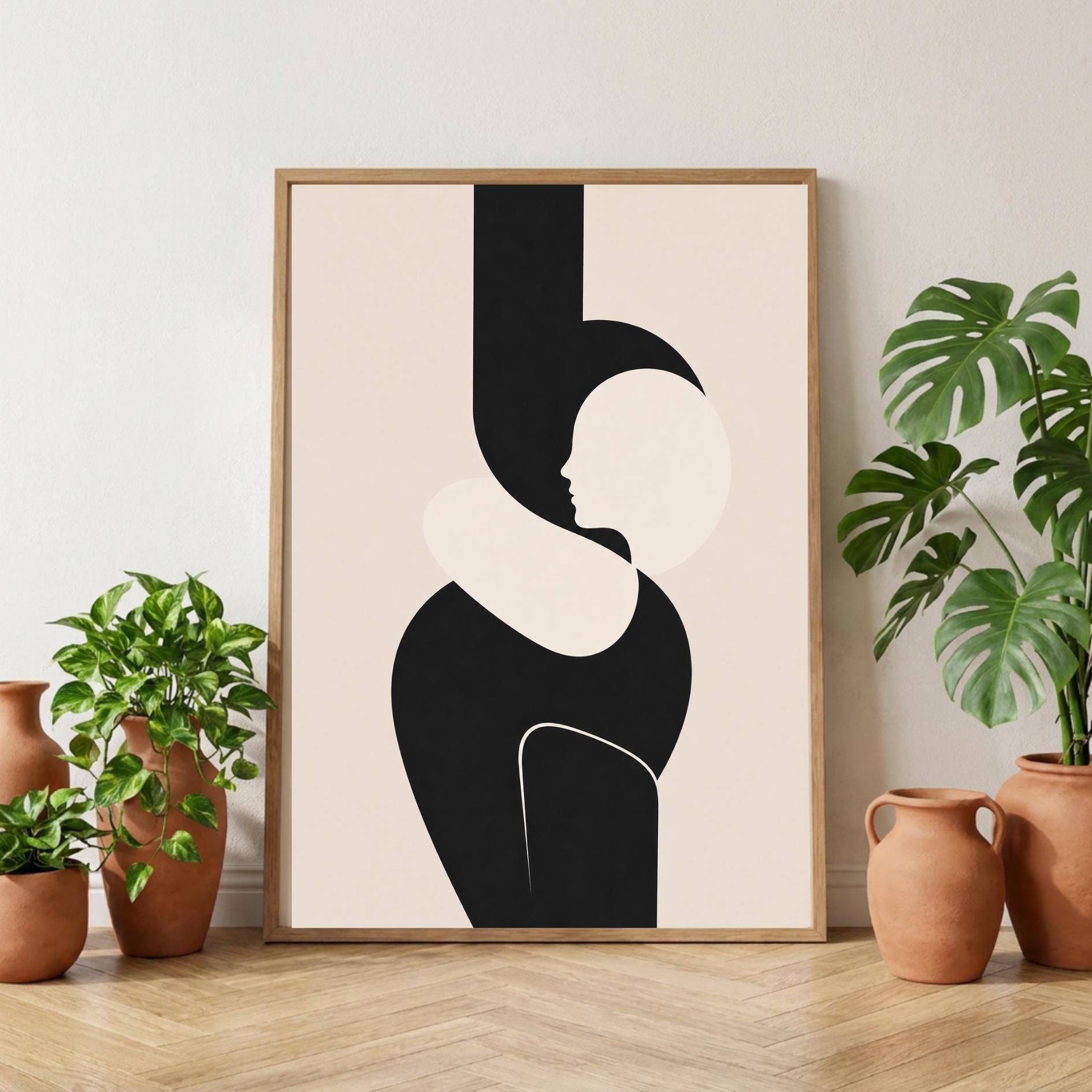 Abstract Geometric Wall Art Print, Modern Minimalist Poster, Neutral Decor wall art print
