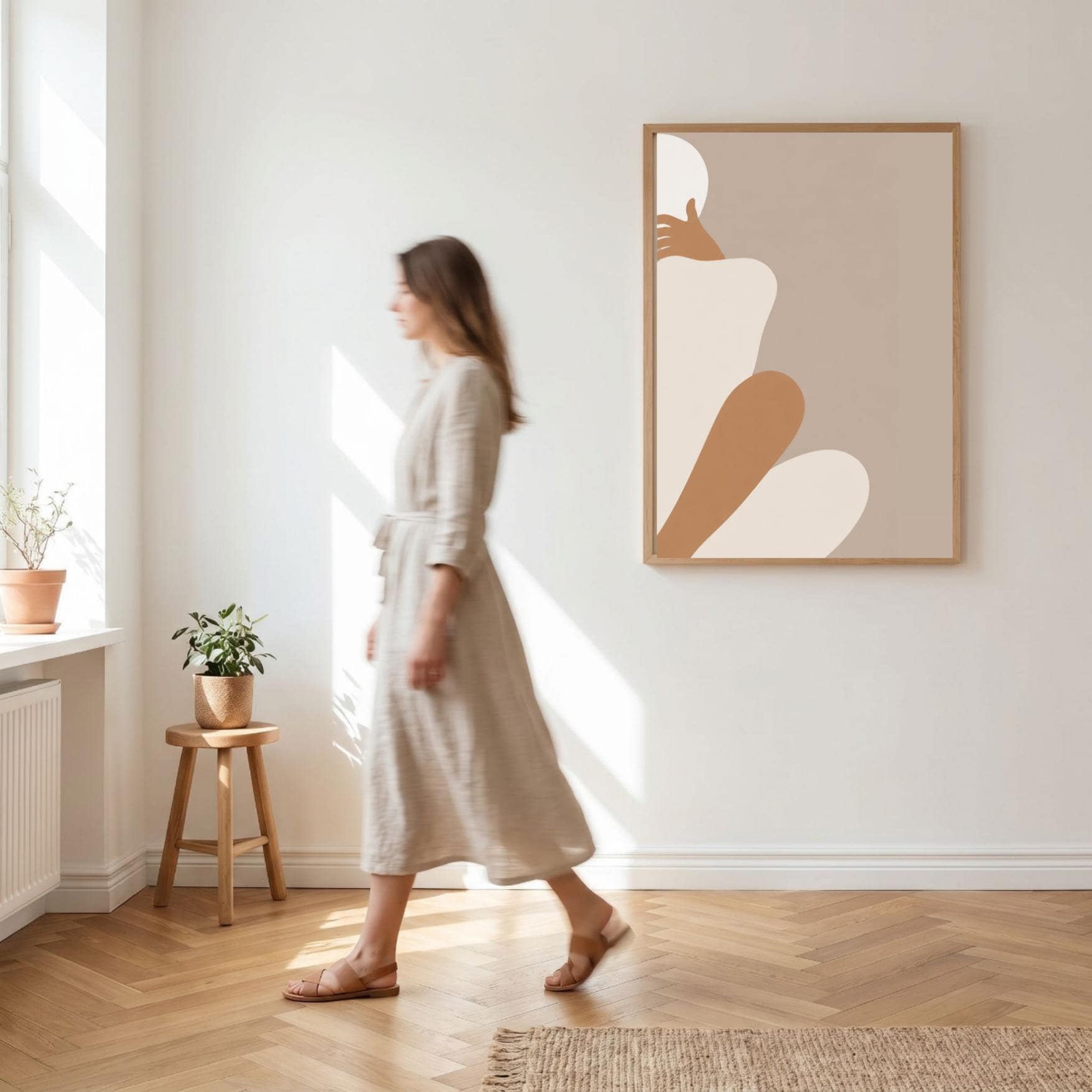 Abstract Female Figure Wall Art Print, Minimalist Body Art Poster wall art print