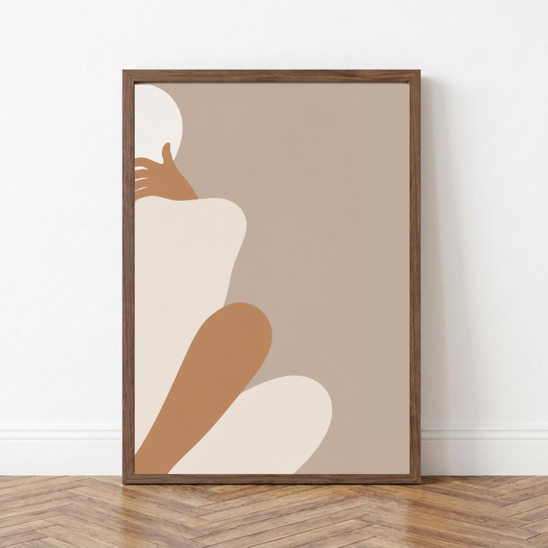 Abstract Female Figure Wall Art Print, Minimalist Body Art Poster wall art print