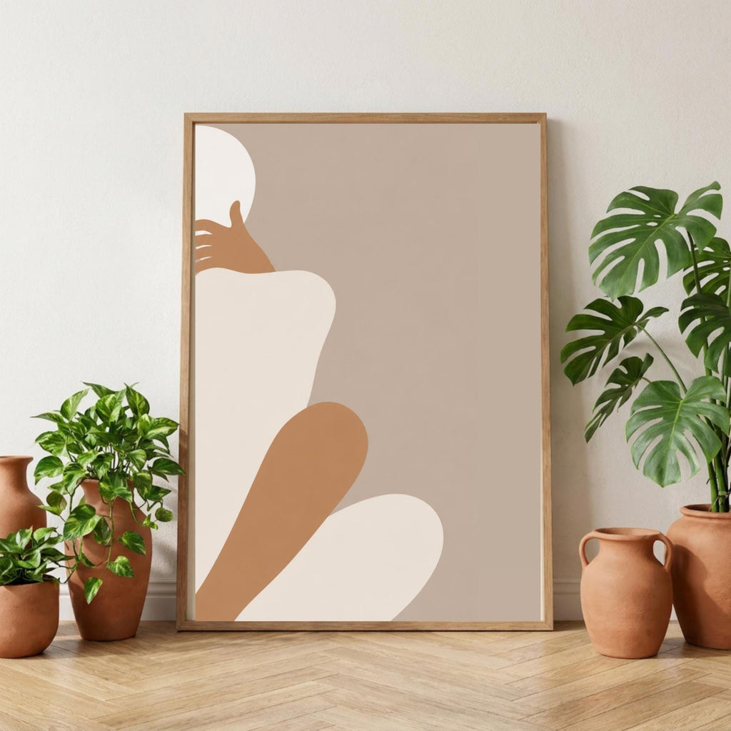 Abstract Female Figure Wall Art Print, Minimalist Body Art Poster wall art print