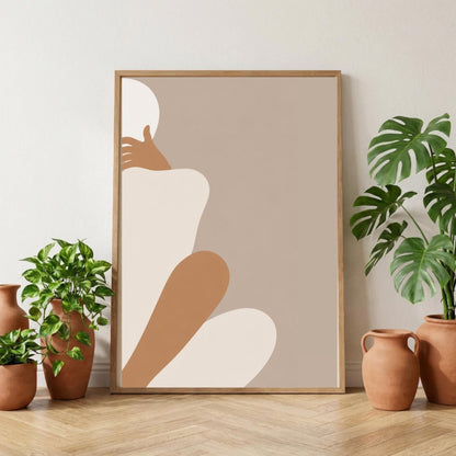 Abstract Female Figure Wall Art Print, Minimalist Body Art Poster wall art print