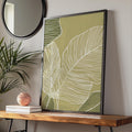 Minimalist Botanical Leaf Print, Boho Ochre Wall Art wall art print