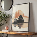 Boho Stone Stack Art, Minimalist Wall Decor, Serene Nature Print, Earthy Tones Artwork, Mindfulness wall art print