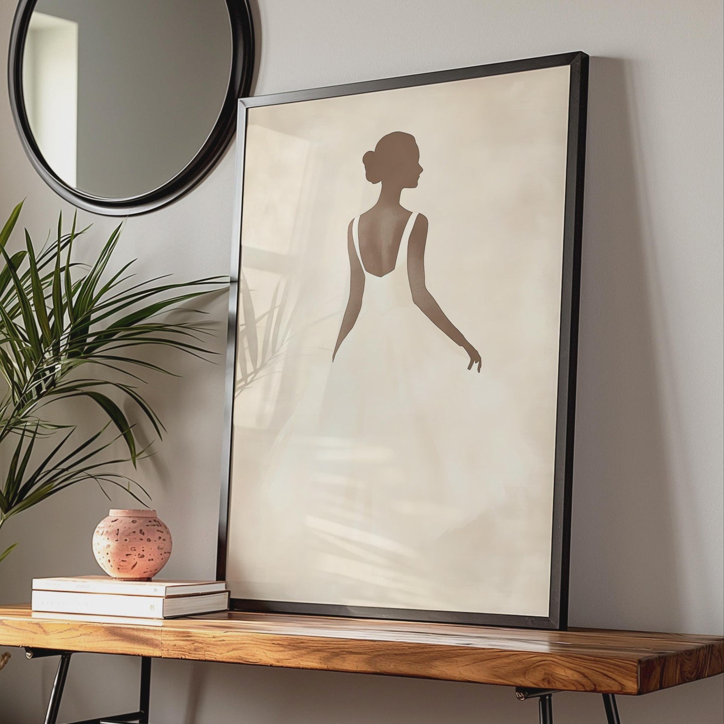 Elegant Ballerina Wall Art, Minimalist Dance Decor, Fine Art, Ballet Poster, Neutral Tones wall art print