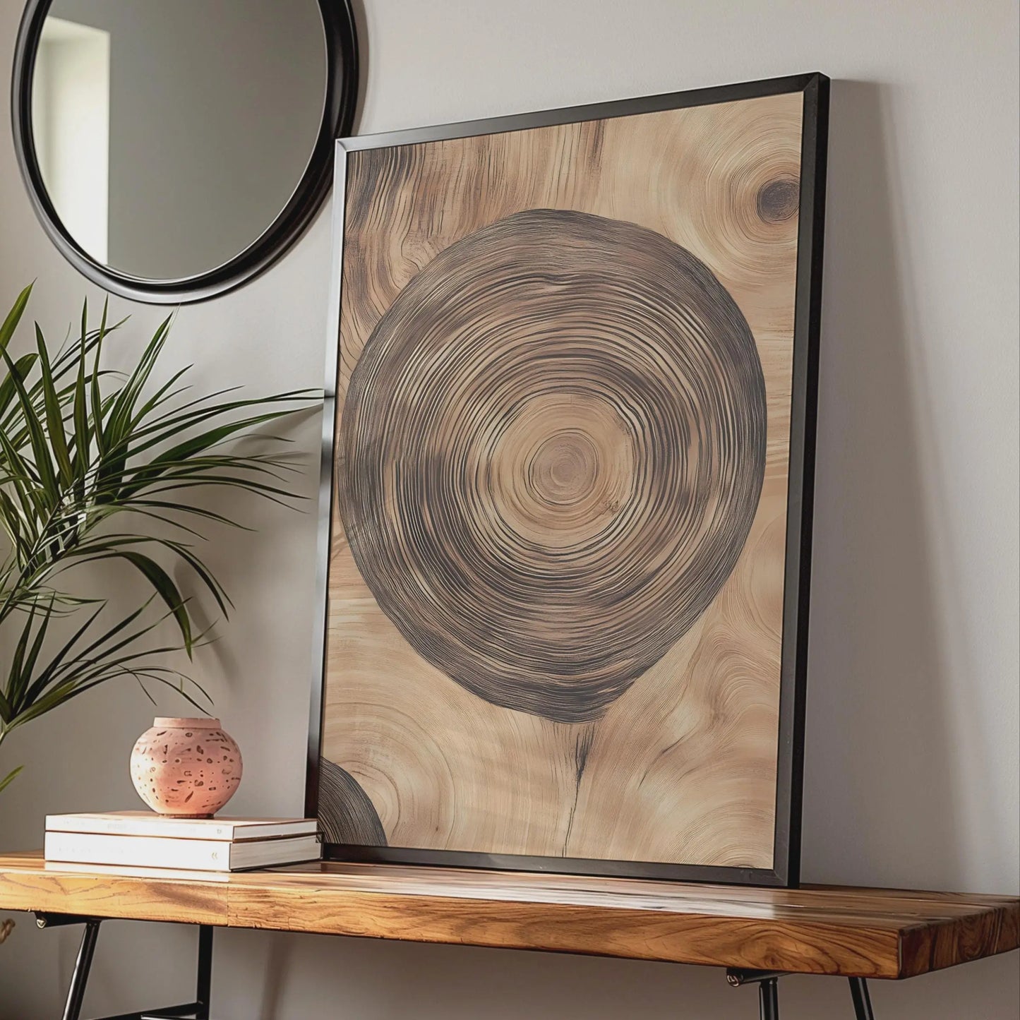 Tree Ring Art Print, Wood Grain Nature Poster, Boho Rustic Wall Decor wall art print