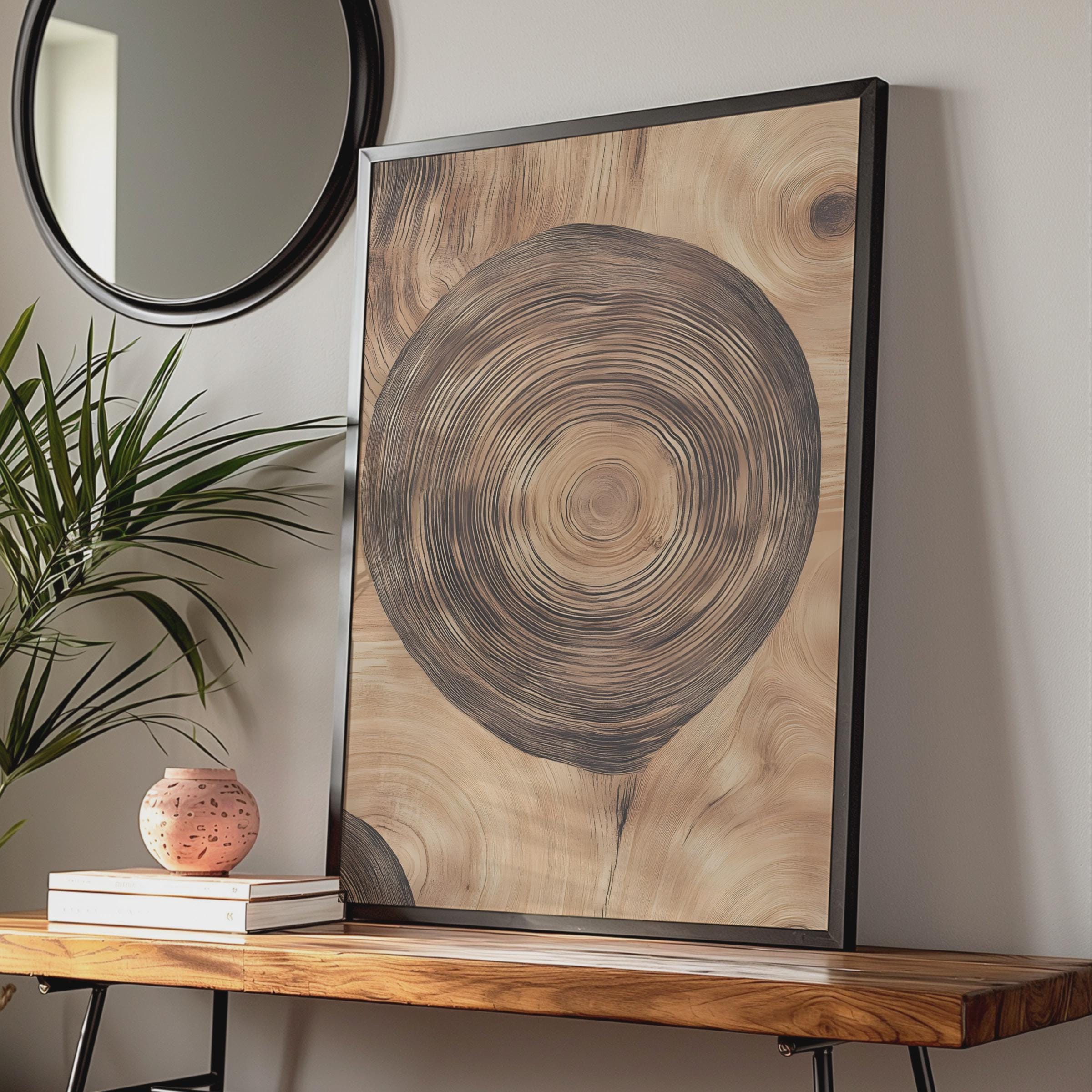 Tree Ring Art Print, Wood Grain Nature Poster, Boho Rustic Wall Decor wall art print