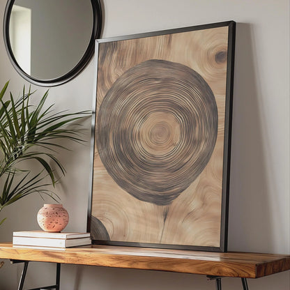 Tree Ring Art Print, Wood Grain Nature Poster, Boho Rustic Wall Decor wall art print