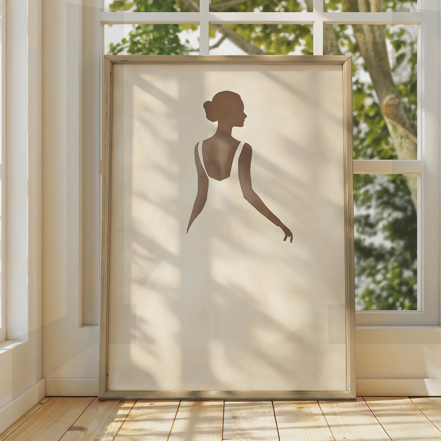 Elegant Ballerina Wall Art, Minimalist Dance Decor, Fine Art, Ballet Poster, Neutral Tones wall art print