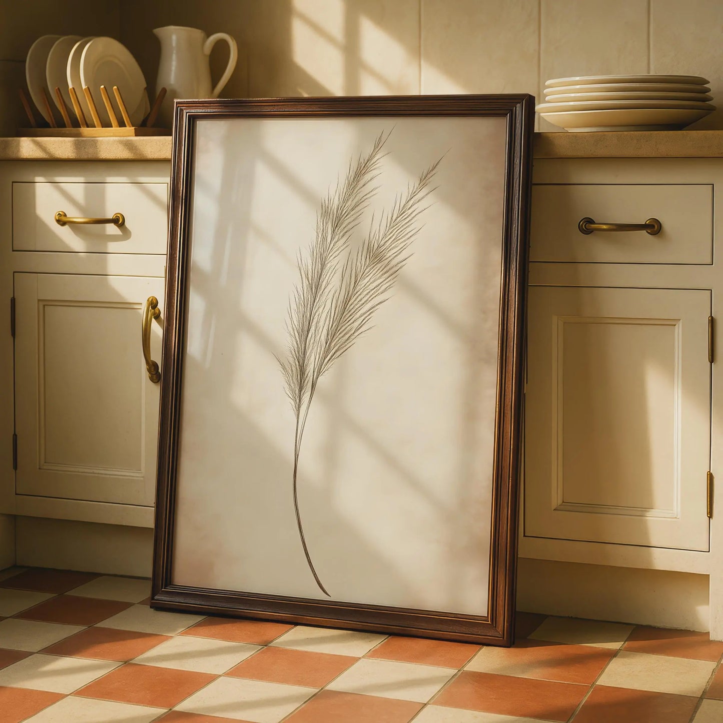Elegant Boho Pampas Grass Wall Art, Botanical Print, Minimalist Nature Decor, Earthy Tones wall art print