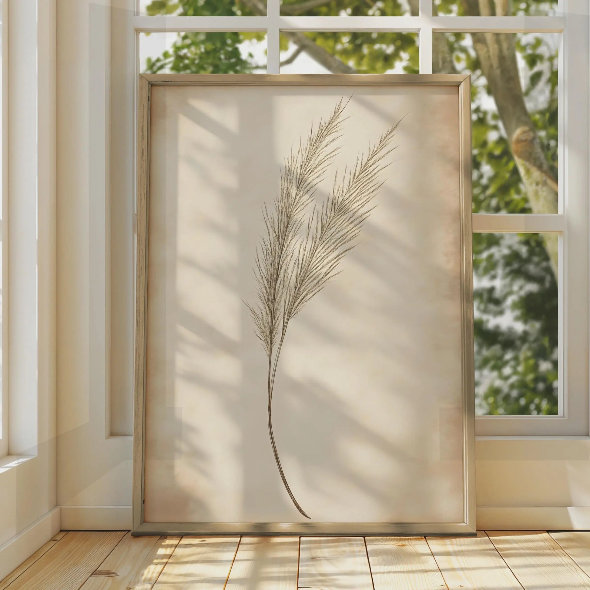 Elegant Boho Pampas Grass Wall Art, Botanical Print, Minimalist Nature Decor, Earthy Tones wall art print