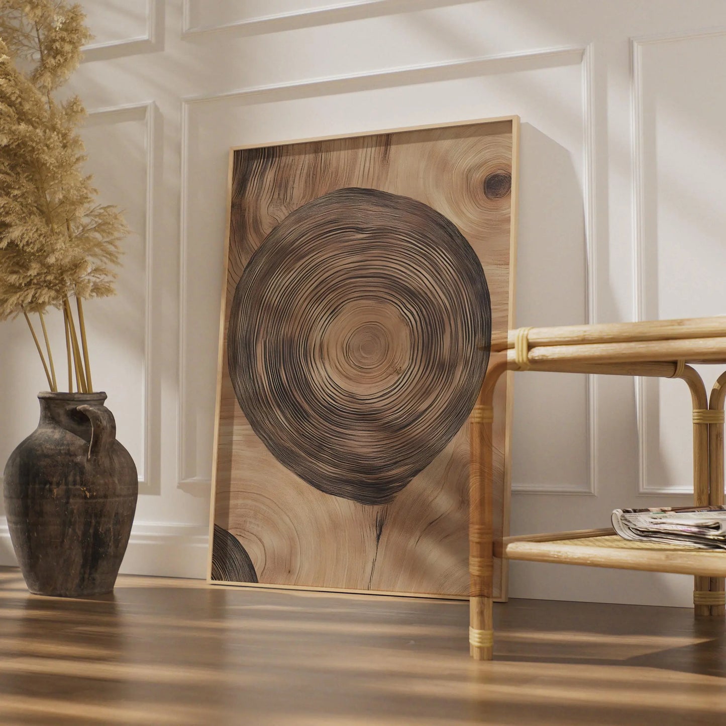 Tree Ring Art Print, Wood Grain Nature Poster, Boho Rustic Wall Decor wall art print