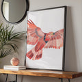 Eagle Animal Poster, Red Bird of Prey Print, Flying Hawk Wall Art, Raptor Decor wall art print