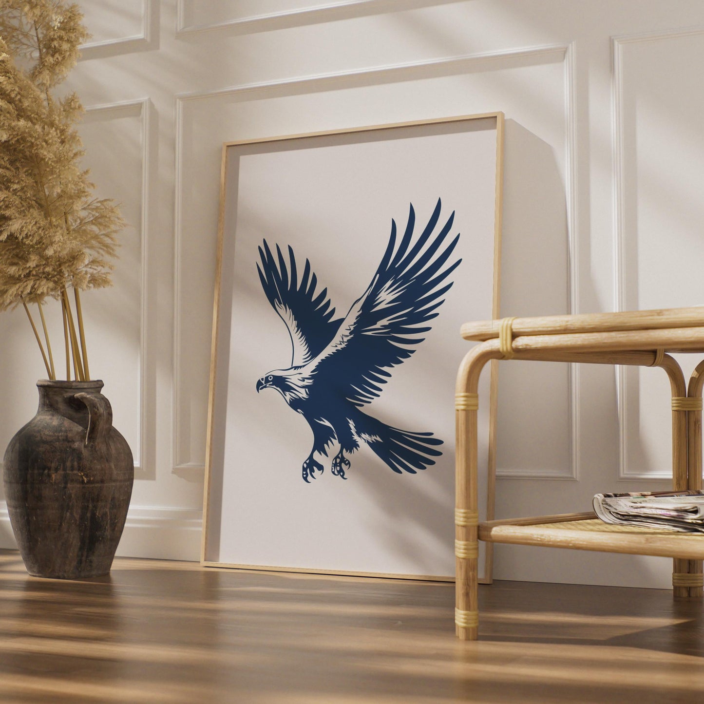 Eagle Animal Poster, Navy Blue Bird of Prey Print, Minimalist Eagle Wall Art wall art print