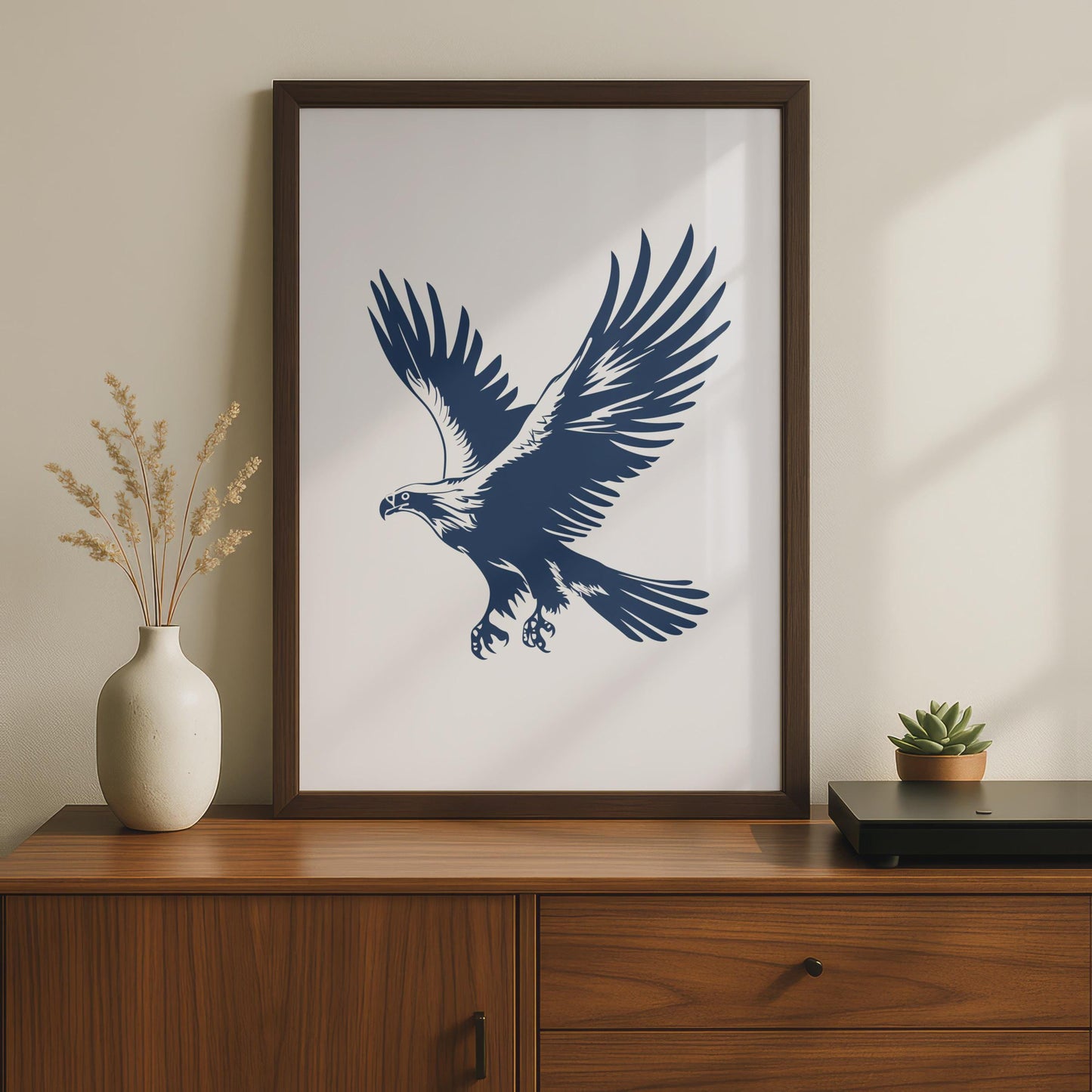 Eagle Animal Poster, Navy Blue Bird of Prey Print, Minimalist Eagle Wall Art wall art print