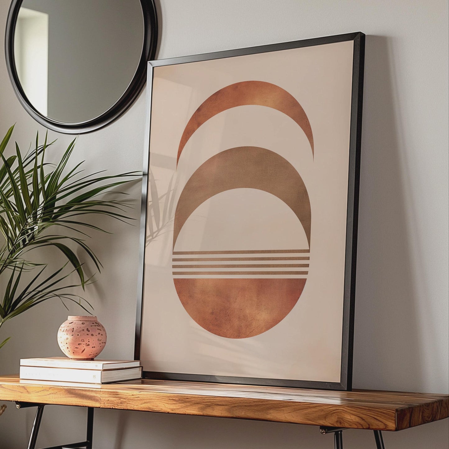Boho Abstract Print, Terracotta Geometric Poster, Mid Century Modern Wall Art wall art print
