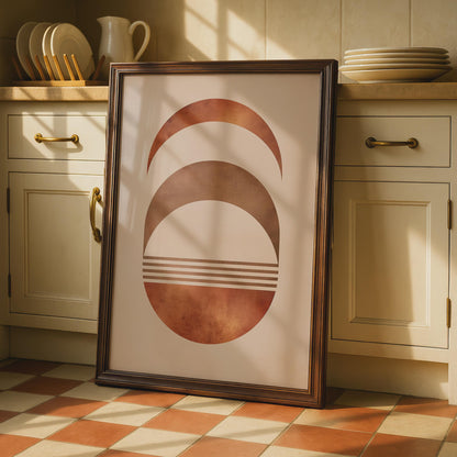 Boho Abstract Print, Terracotta Geometric Poster, Mid Century Modern Wall Art wall art print