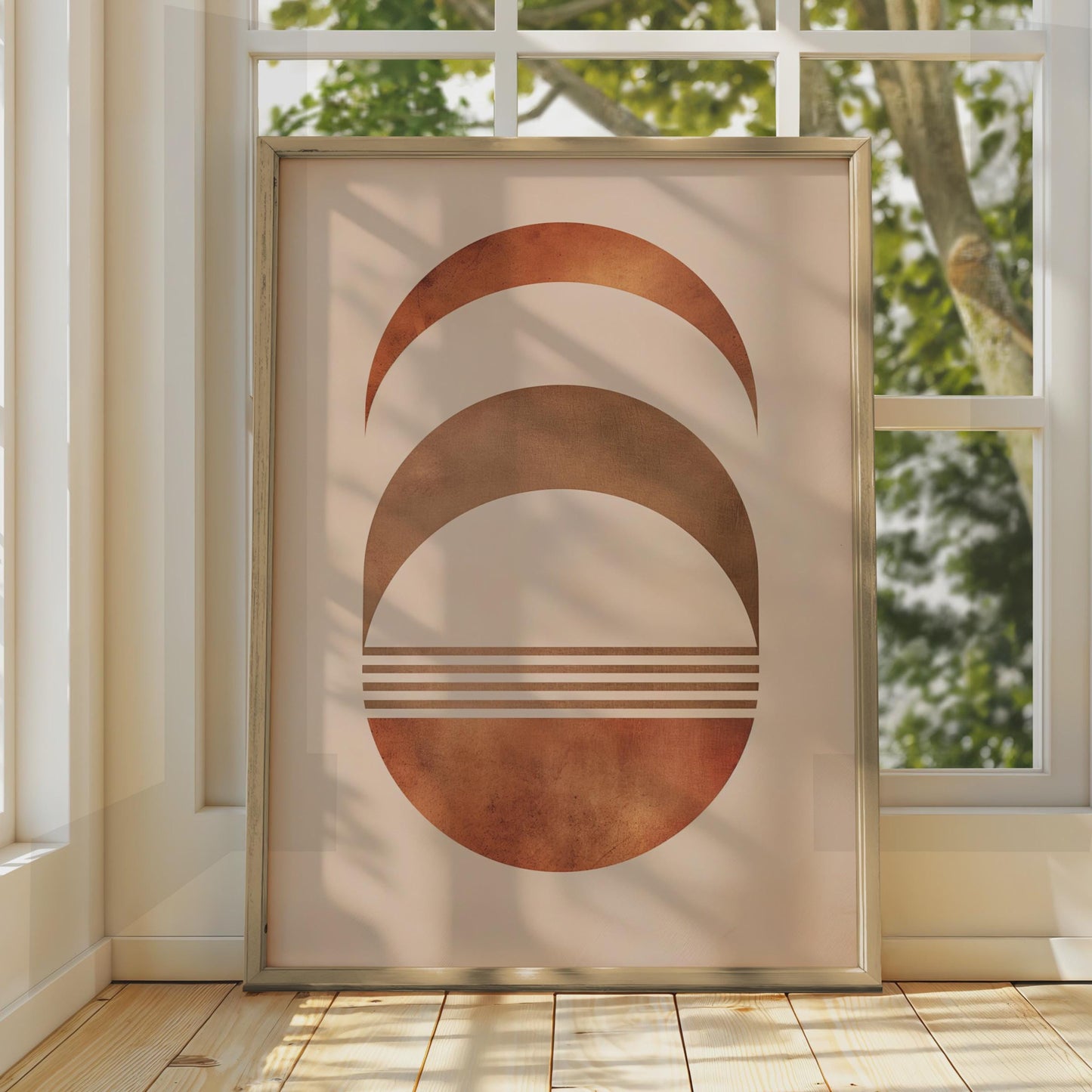 Boho Abstract Print, Terracotta Geometric Poster, Mid Century Modern Wall Art wall art print