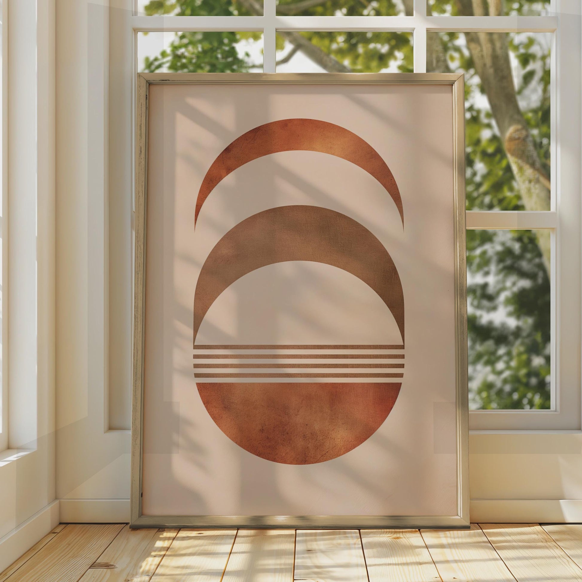 Boho Abstract Print, Terracotta Geometric Poster, Mid Century Modern Wall Art wall art print