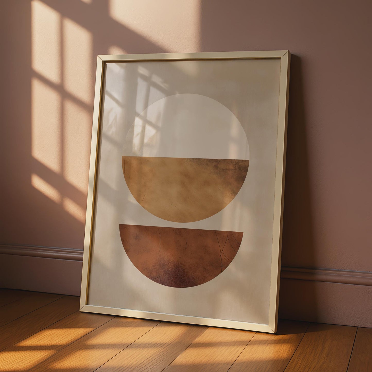 Boho Abstract Print, Terracotta Geometric Poster, Neutral Circle Wall Art, Minimalist Beige Decor wall art print
