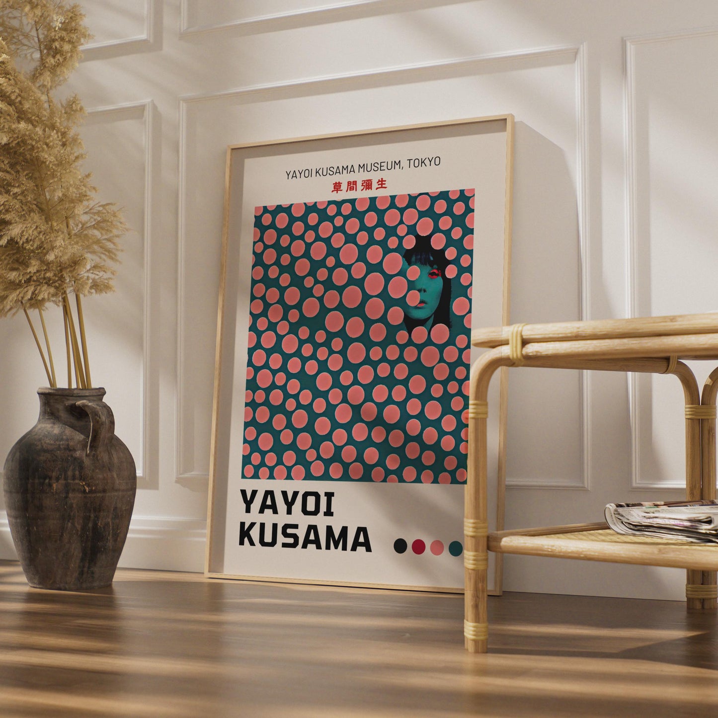 Yayoi Kusama Poster, Tokyo Museum Art Print, Contemporary Wall Art, Colourful Polka Dots Design wall art print
