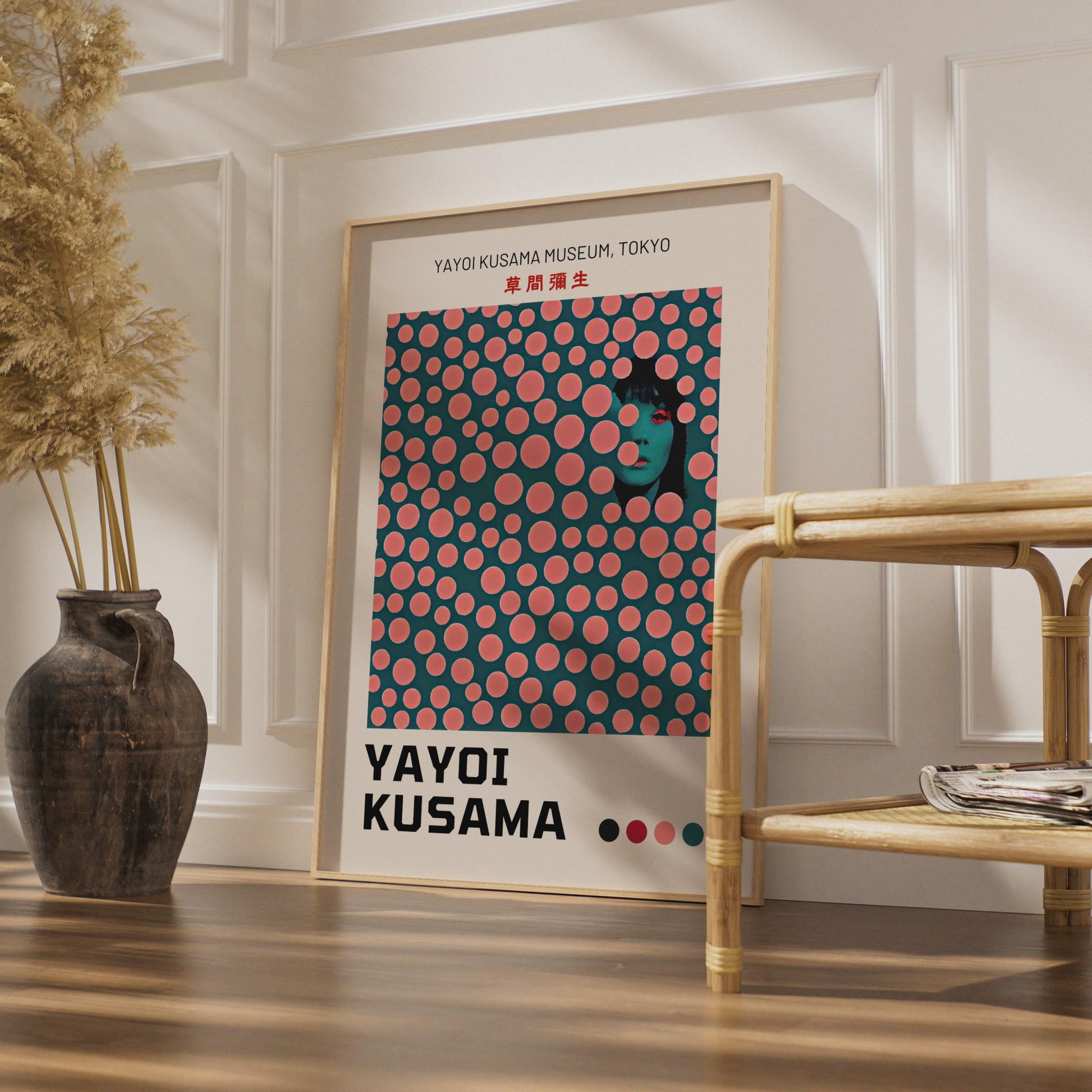 Yayoi Kusama Poster, Tokyo Museum Art Print, Contemporary Wall Art, Colourful Polka Dots Design wall art print