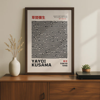 Yayoi Kusama Inspired Art, Abstract Wall Decor, Minimalistic Poster, Japanese Print, Modern Art wall art print
