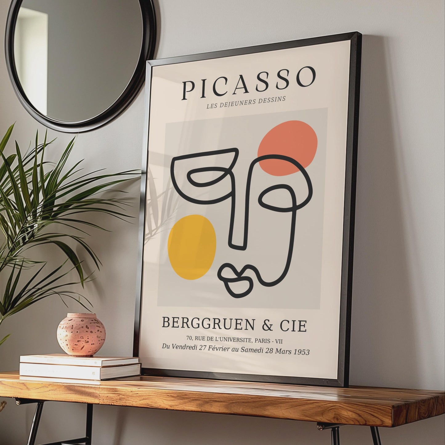 Minimalist Picasso Art Print, Abstract Line Drawing Poster, Modern Colourful Wall Art wall art print