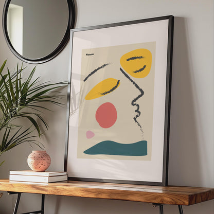 Abstract Minimalist Picasso Art Print, Colourful Contemporary Wall Decor, Modern Face Artwork wall art print
