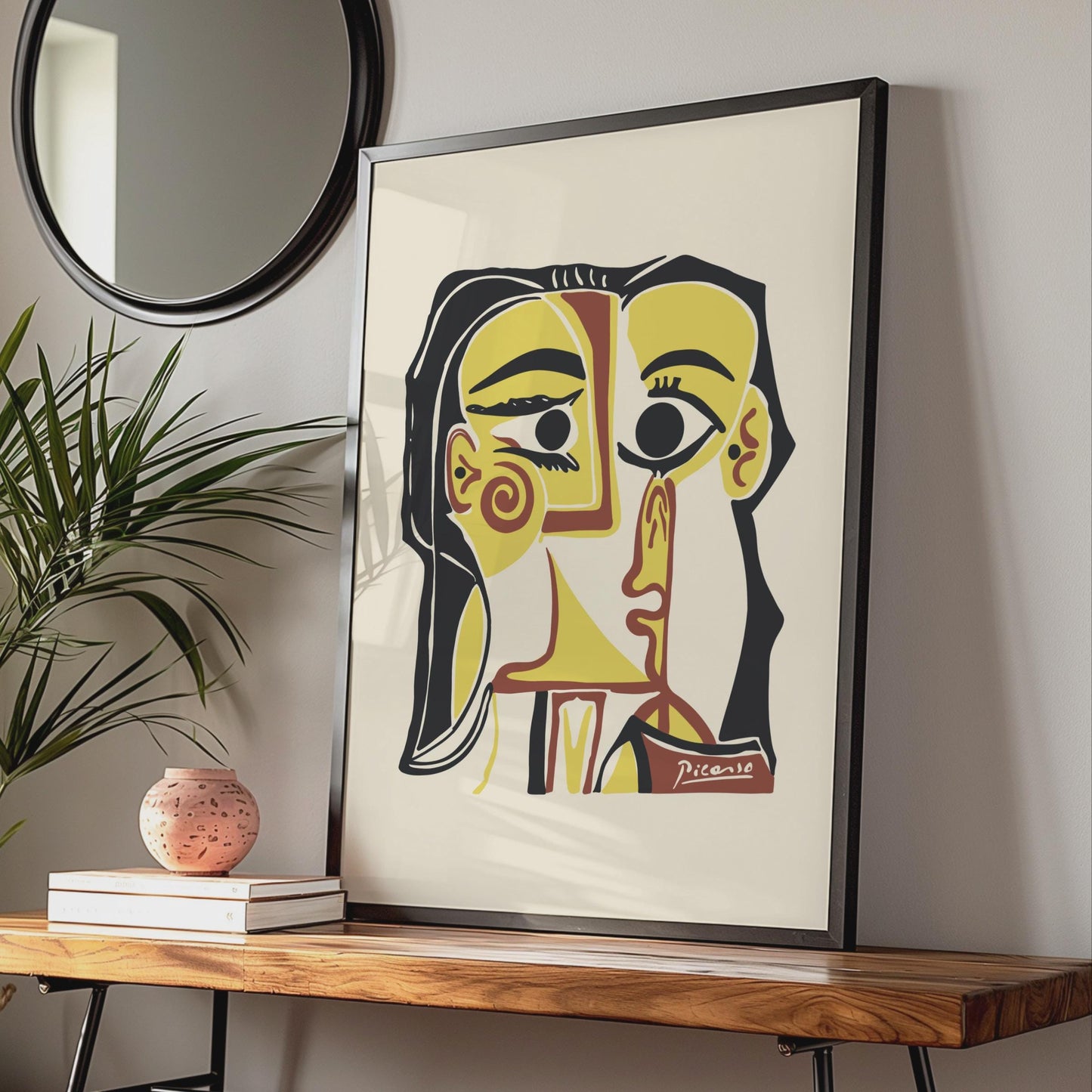 Picasso-Inspired Art Print, Abstract Portrait, Minimalist Wall Art, Colourful Home Decor, Modern wall art print