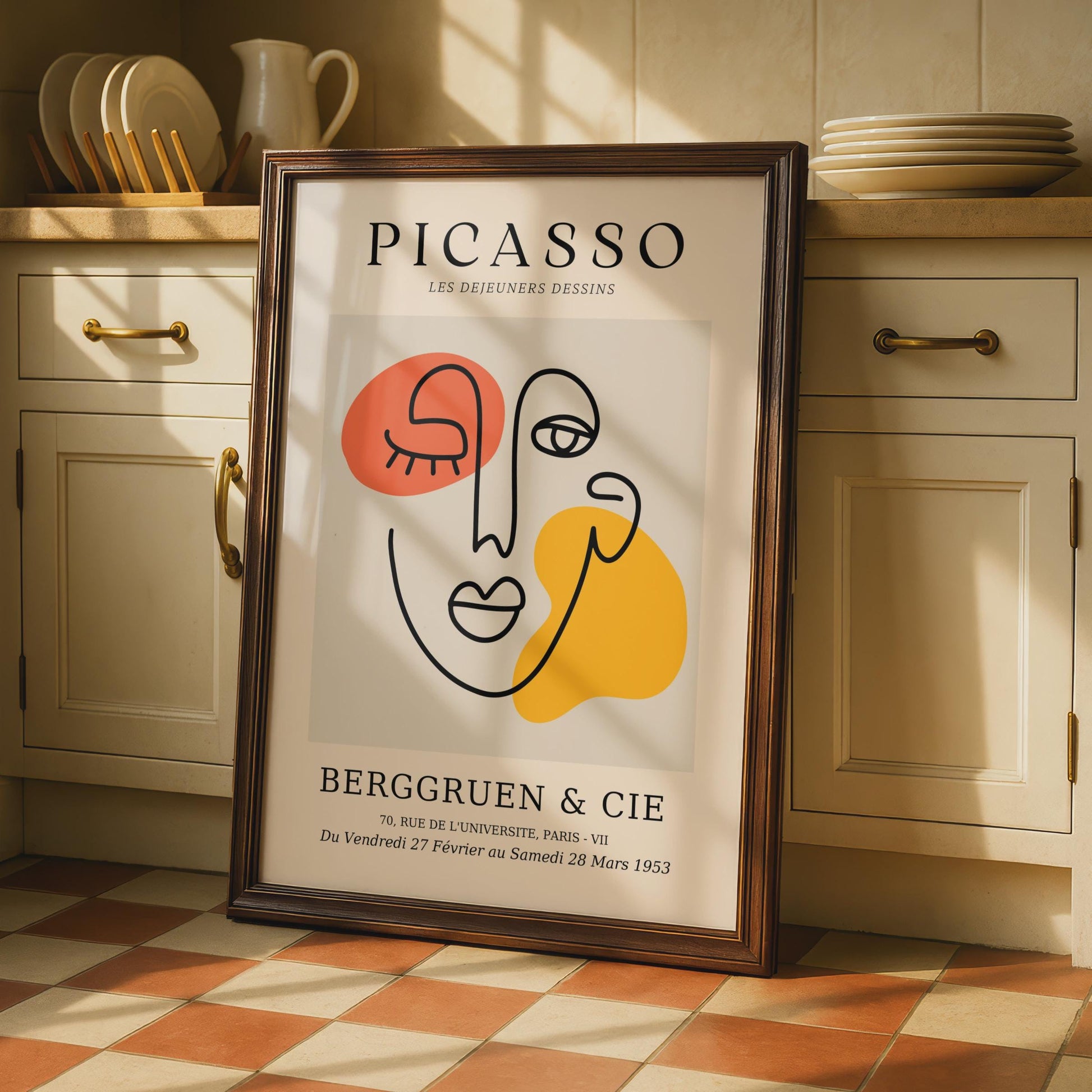 Picasso Inspired Line Art Poster, Minimalist Abstract Face Wall Decor wall art print