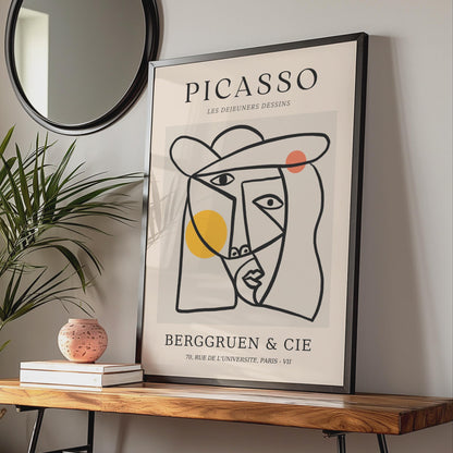 Picasso Inspired Wall Art, Minimalist Face Poster, Modern Art Print for Home Decor wall art print