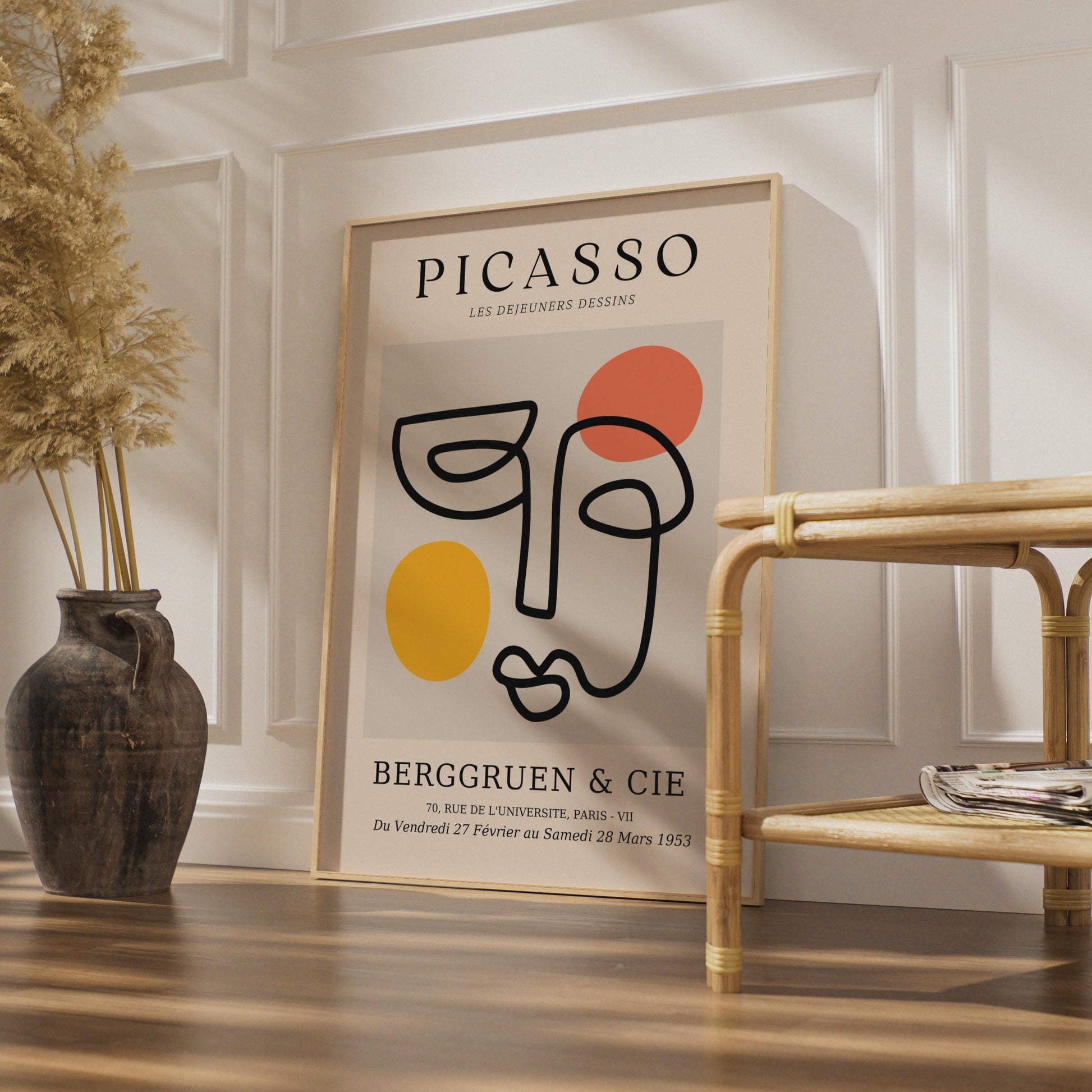 Minimalist Picasso Art Print, Abstract Line Drawing Poster, Modern Colourful Wall Art wall art print