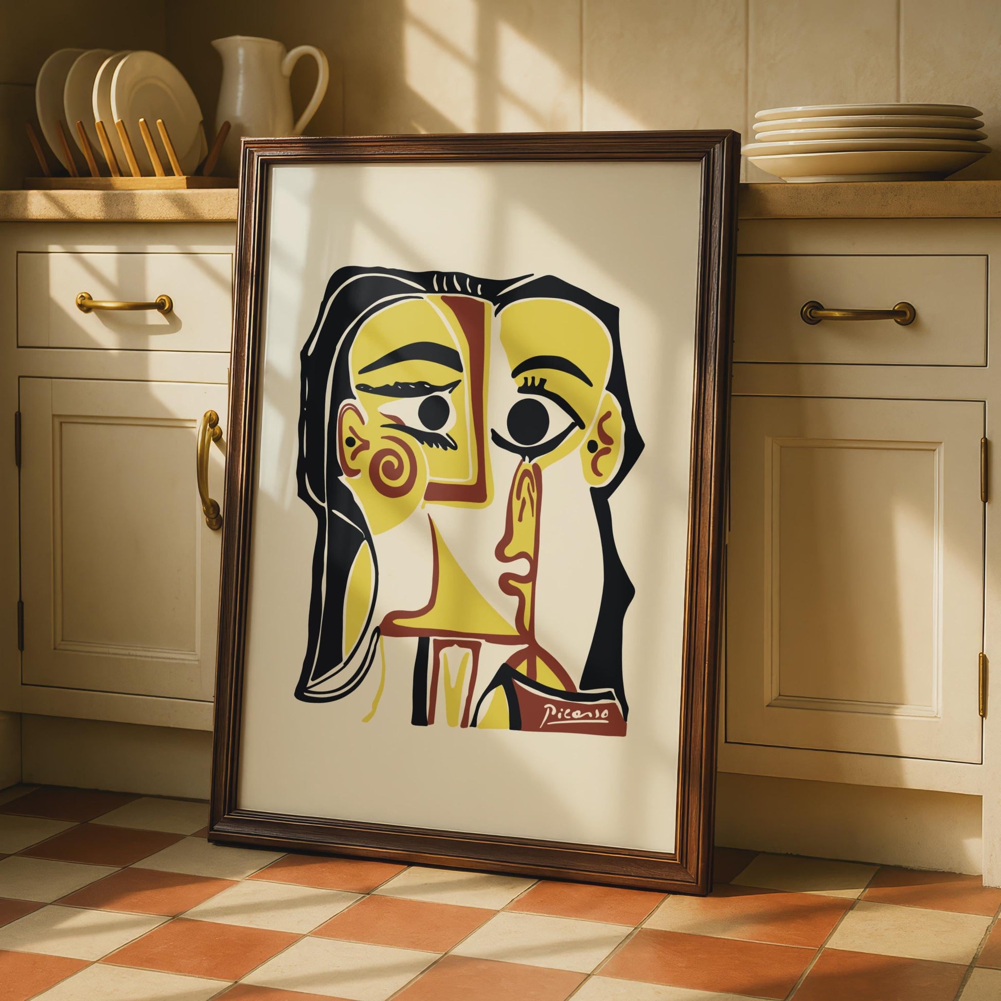 Picasso-Inspired Art Print, Abstract Portrait, Minimalist Wall Art, Colourful Home Decor, Modern wall art print