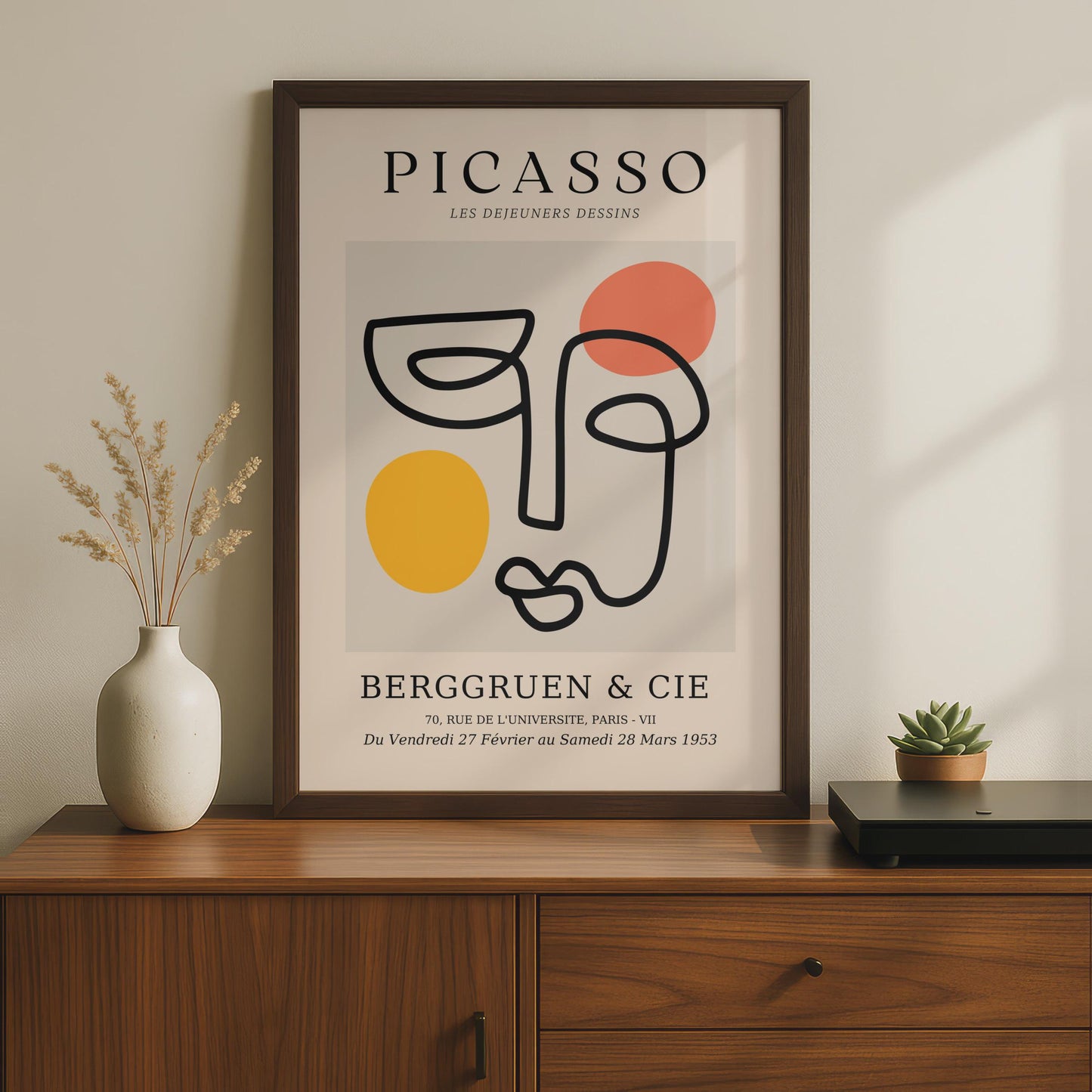 Minimalist Picasso Art Print, Abstract Line Drawing Poster, Modern Colourful Wall Art wall art print