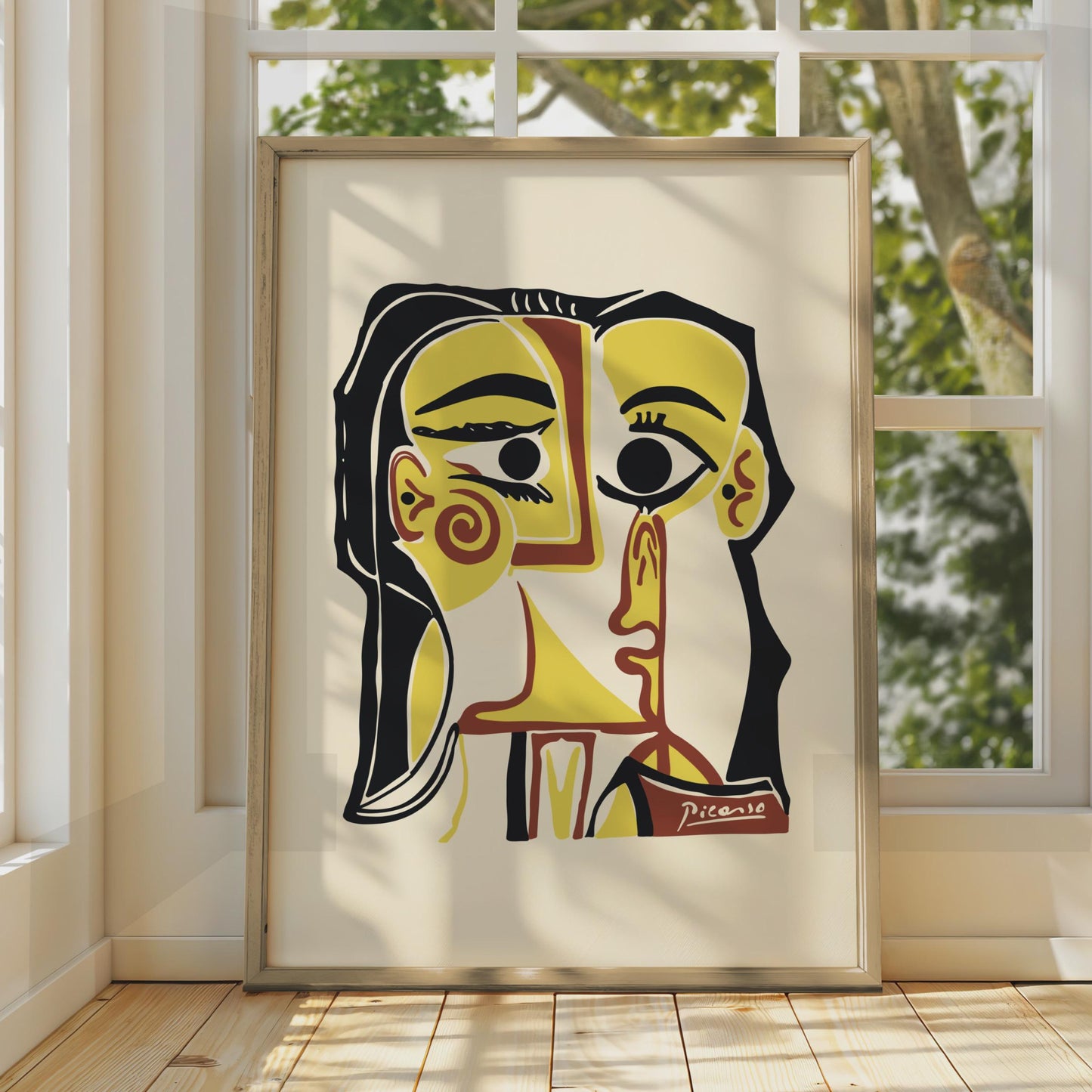 Picasso-Inspired Art Print, Abstract Portrait, Minimalist Wall Art, Colourful Home Decor, Modern wall art print